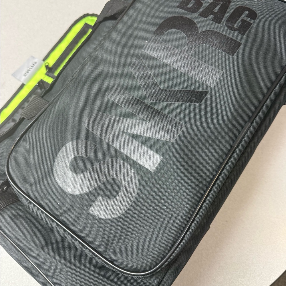 SNKR Bag Shoe Bag - Black and Neon Green Duffel Bag